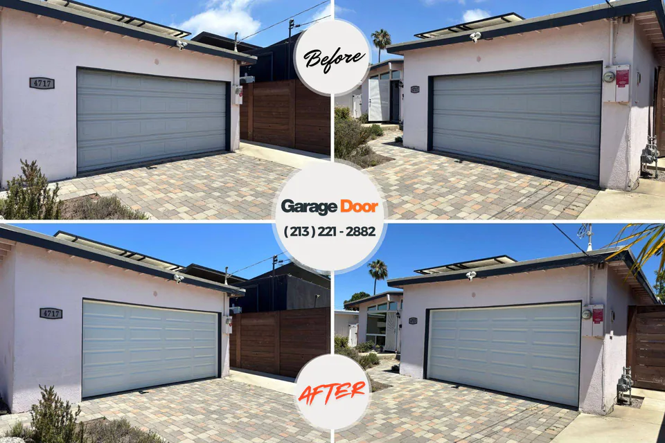 Before and after: garage door repair Overland Park, KS